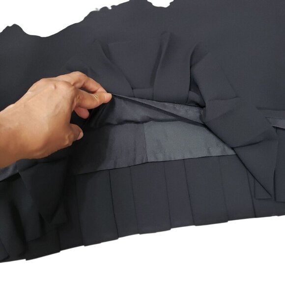 Joseph Ribkoff Black Crepe Pleated Hem Skirt - Picture 6 of 12